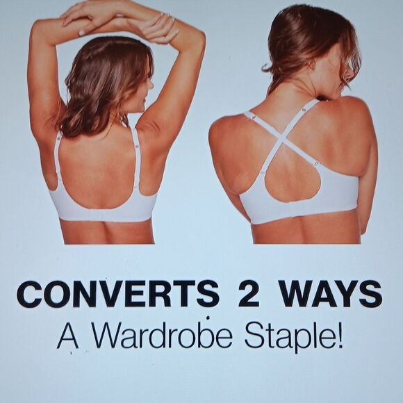 New Bali Comfort Revolution Shaping Wireless Smoothing Bra Style3463 Black Swirl - Picture 7 of 9